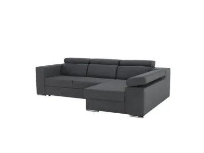Detail produktu KONDELA Dona P rohová sedačka s rozkladom a úložným priestorom sivá