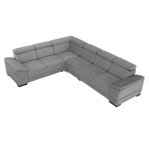 KONDELA Segoria P rohová sedačka sivá