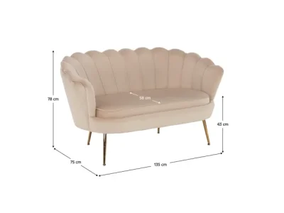 Detail produktu KONDELA Noblin dvojsedačka béžová (Velvet)