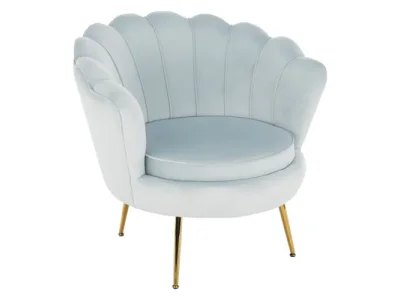 KONDELA Noblin kreslo sivomodrá (Velvet) / zlatá