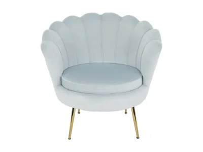 Detail produktu KONDELA Noblin kreslo sivomodrá (Velvet) / zlatá