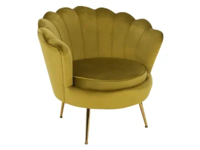 KONDELA Noblin kreslo horčicová (Velvet) / zlatá