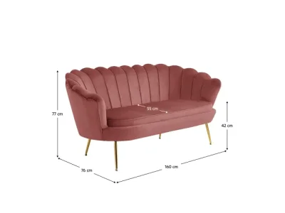 Detail produktu KONDELA Noblin pohovka ružová (Velvet) / zlatá