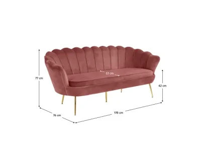Detail produktu KONDELA Noblin trojsedačka ružová (Velvet) / zlatá