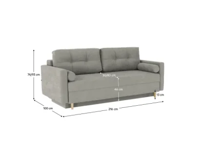 Detail produktu KONDELA Aurelia rozkladacia pohovka s úložným priestorom sivá