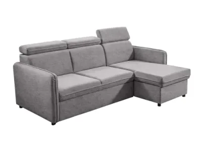 KONDELA Alechandro B Roh L/P rohová sedačka s rozkladom svetlosivá