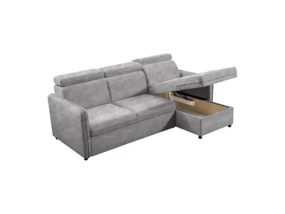 Detail produktu KONDELA Alechandro B Roh L/P rohová sedačka s rozkladom svetlosivá