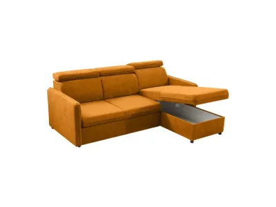 Detail produktu KONDELA Alechandro A Roh L/P rohová sedačka s rozkladom horčicová