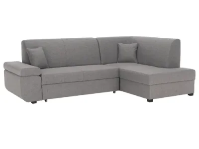 KONDELA Fosa Roh P rohová sedačka s rozkladom a úložným priestorom sivý melír