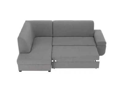 Detail produktu KONDELA Fosa Roh L rohová sedačka s rozkladom a úložným priestorom sivý melír