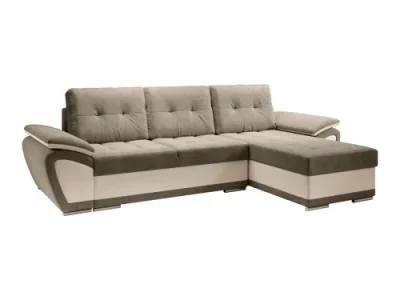 Detail produktu KONDELA Enif Roh P rohová sedačka s rozkladom a úložným priestorom béžová / svetlohnedá