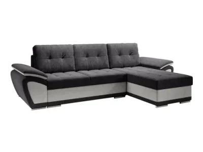 KONDELA Enif Roh P rohová sedačka s rozkladom a úložným priestorom svetlosivá / tmavosivá