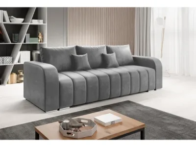 KONDELA Porima rozkladacia pohovka s úložným priestorom sivá