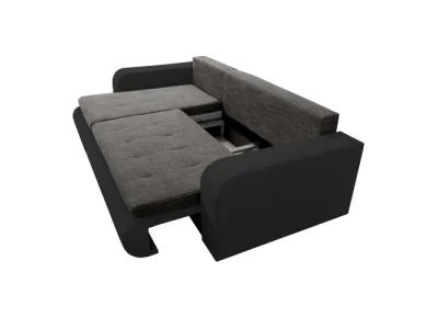 Detail produktu KONDELA Buran Roh L rohová sedačka s rozkladom a úložným priestorom čierna / sivá