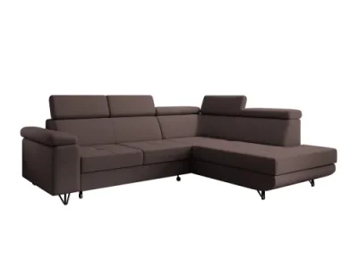 Detail produktu KONDELA Jogi Roh P rohová sedačka s rozkladom a úložným priestorom hnedá / čierna