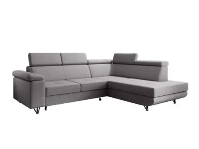 KONDELA Jogi Roh P rohová sedačka s rozkladom a úložným priestorom svetlosivá / čierna