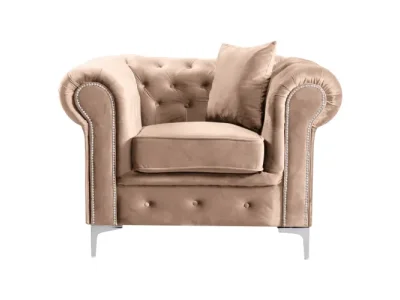 KONDELA Romano kreslo svetlohnedá