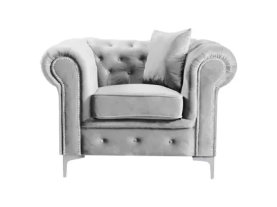 KONDELA Romano kreslo svetlosivá