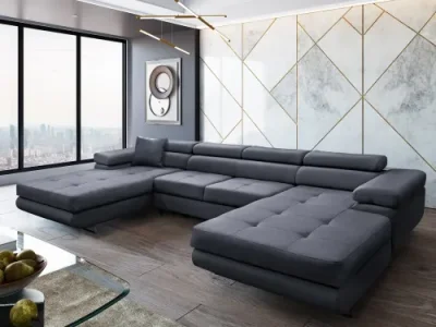 Detail produktu KONDELA Amareta U L/P rohová sedačka u s rozkladom sivá