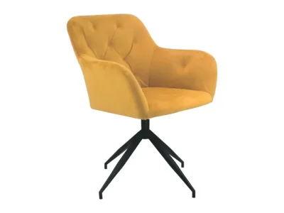 KONDELA Veleza New dizajnové otočné kreslo horčicová (Velvet) / čierna