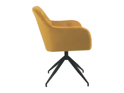 Detail produktu KONDELA Veleza New dizajnové otočné kreslo horčicová (Velvet) / čierna