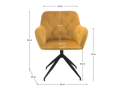 Detail produktu KONDELA Veleza New dizajnové otočné kreslo horčicová (Velvet) / čierna
