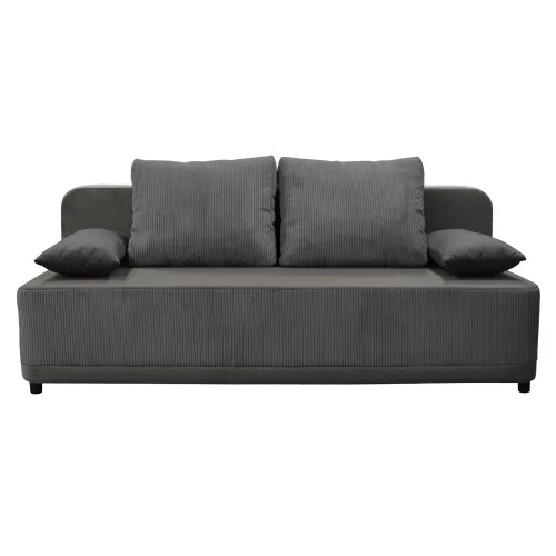 KONDELA Senty rozkladacia pohovka s úložným priestorom sivá