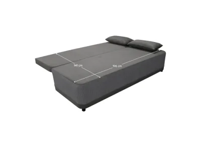 Detail produktu KONDELA Senty rozkladacia pohovka s úložným priestorom sivá