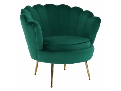 KONDELA Noblin kreslo smaragdová (Velvet) / zlatá