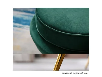 Detail produktu KONDELA Noblin kreslo smaragdová (Velvet) / zlatá