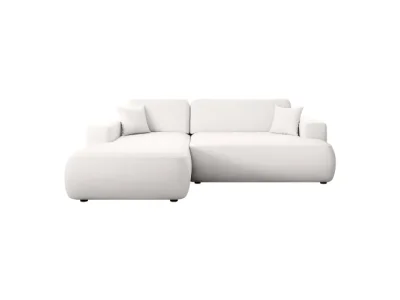 KONDELA Gary Roh L rohová sedačka s rozkladom a úložným priestorom biela