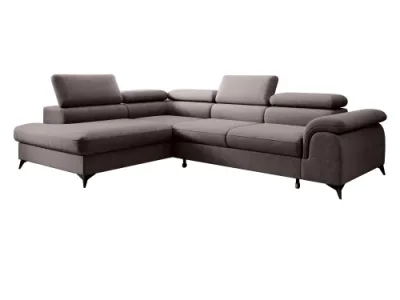 Detail produktu KONDELA Pony Roh L rohová sedačka s rozkladom a úložným priestorom sivohnedá