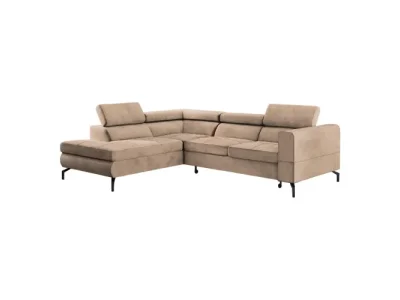 Detail produktu KONDELA Baltik Roh L rohová sedačka s rozkladom a úložným priestorom svetlohnedá / čierna