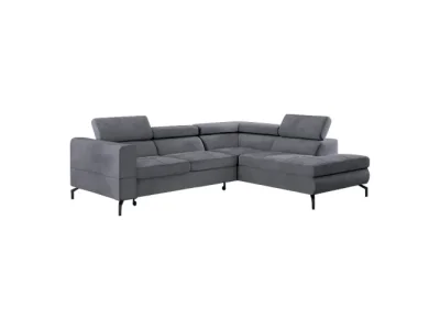 Detail produktu KONDELA Baltik Roh P rohová sedačka s rozkladom a úložným priestorom sivá / čierna