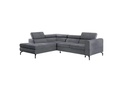 Detail produktu KONDELA Baltik Roh L rohová sedačka s rozkladom a úložným priestorom sivá / čierna