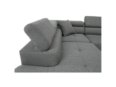 Detail produktu KONDELA Amareto New L rohová sedačka s rozkladom biela / sivá