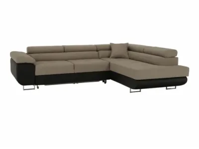 Detail produktu KONDELA Amareto New P rohová sedačka s rozkladom hnedá / béžová