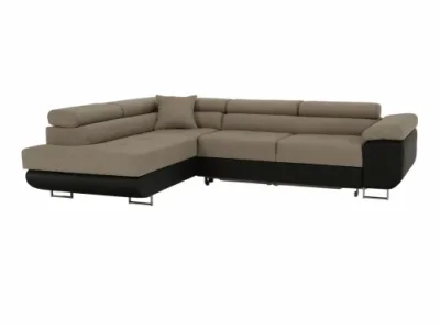 Detail produktu KONDELA Amareto New L rohová sedačka s rozkladom hnedá / béžová