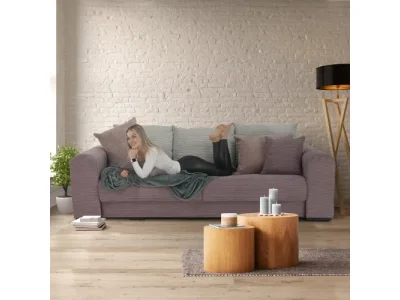 Detail produktu KONDELA Gilen Big Sofa rozkladacia pohovka s úložným priestorom fialová / staroružová / béžová