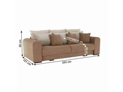 Detail produktu KONDELA Gilen Big Sofa rozkladacia pohovka s úložným priestorom svetlohnedá / béžová / krémová
