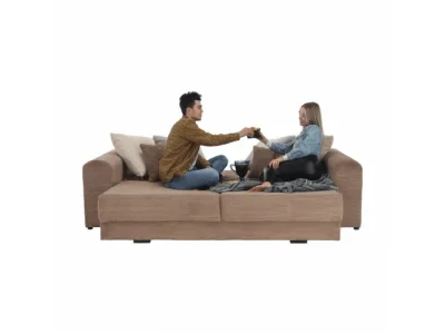 Detail produktu KONDELA Gilen Big Sofa rozkladacia pohovka s úložným priestorom svetlohnedá / béžová / krémová