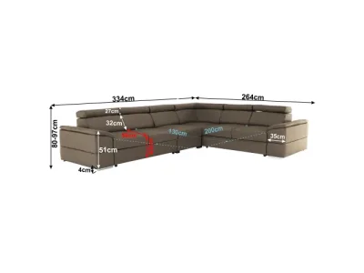 Detail produktu KONDELA Segoria Lux L/P rohová sedačka s rozkladom sivohnedá (taupe)