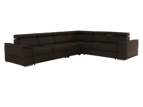 KONDELA Segoria Lux L/P rohová sedačka s rozkladom čokoládová