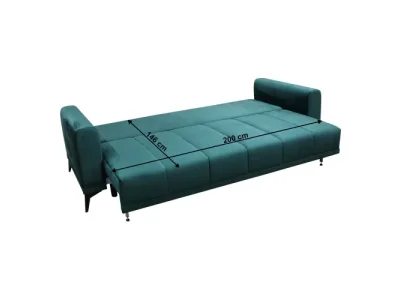 Detail produktu KONDELA Grace Big Sofa rozkladacia pohovka s úložným priestorom smaragdová / horčicová
