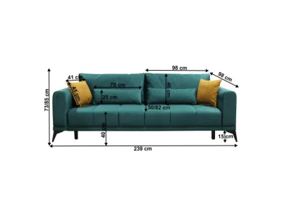 Detail produktu KONDELA Grace Big Sofa rozkladacia pohovka s úložným priestorom smaragdová / horčicová