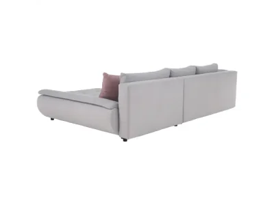 Detail produktu KONDELA Brato P rohová sedačka s rozkladom a úložným priestorom svetlosivá / púdrová ružová