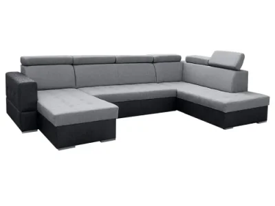 Detail produktu KONDELA Vasto Roh L rohová sedačka u s rozkladom sivá / tmavosivá
