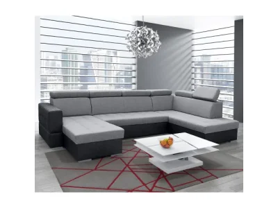 Detail produktu KONDELA Vasto Roh L rohová sedačka u s rozkladom sivá / tmavosivá