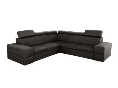 KONDELA Monako Roh L rohová sedačka s rozkladom a úložným priestorom hnedá