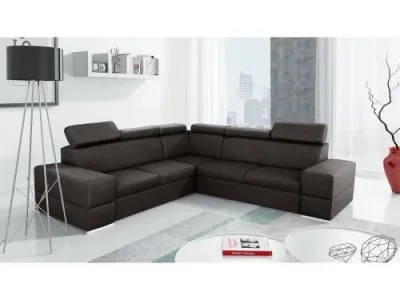 KONDELA Monako Roh P rohová sedačka s rozkladom a úložným priestorom hnedá